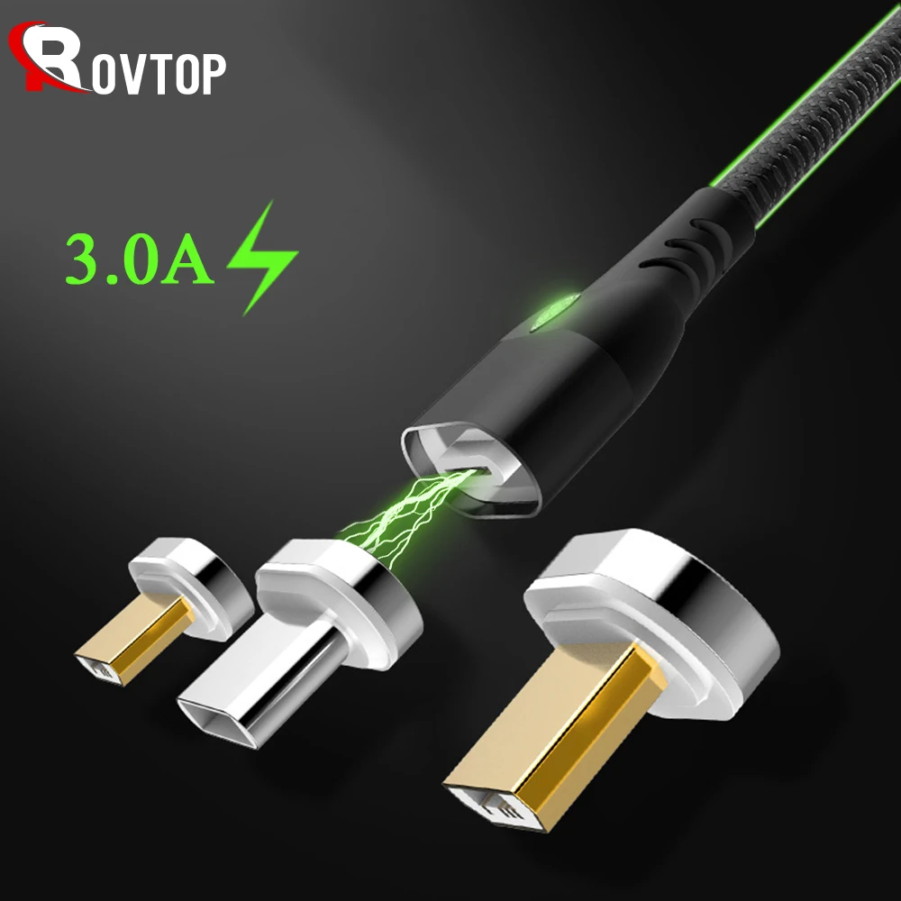 

Rovtop Magnetic Micro USB Cable For iPhone Samsung Type C Charging Charge Magnet Charger Adapter USB Type C Mobile Phone Cables