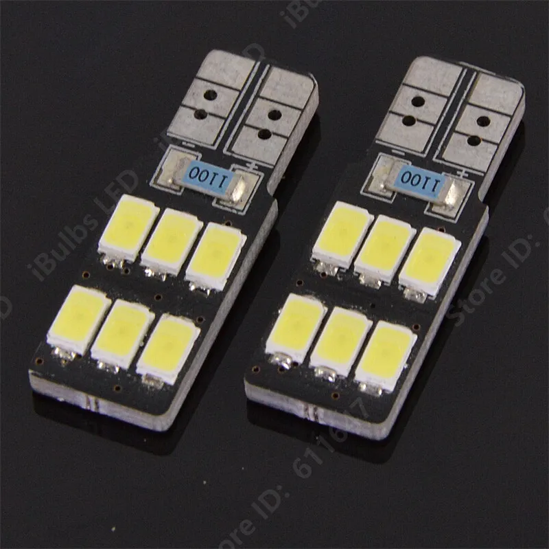 

2PCS High Quality Canbus Error Free T10 W5W 6 LEDs 194 501 Auto 5630 SMD Car Interior lights Wedge Lamp No Electrode DC 12V