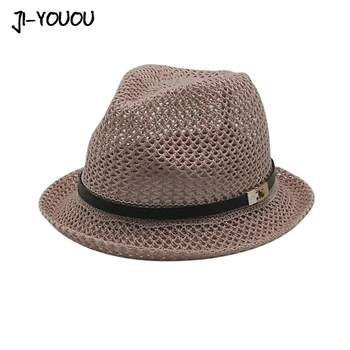 JIYOUOU-sombreros de verano con agujeros para mujer, gorro de Jazz a la moda de viaje, para fiesta, para el Sol, para exteriores, pamelas y sombreros playa