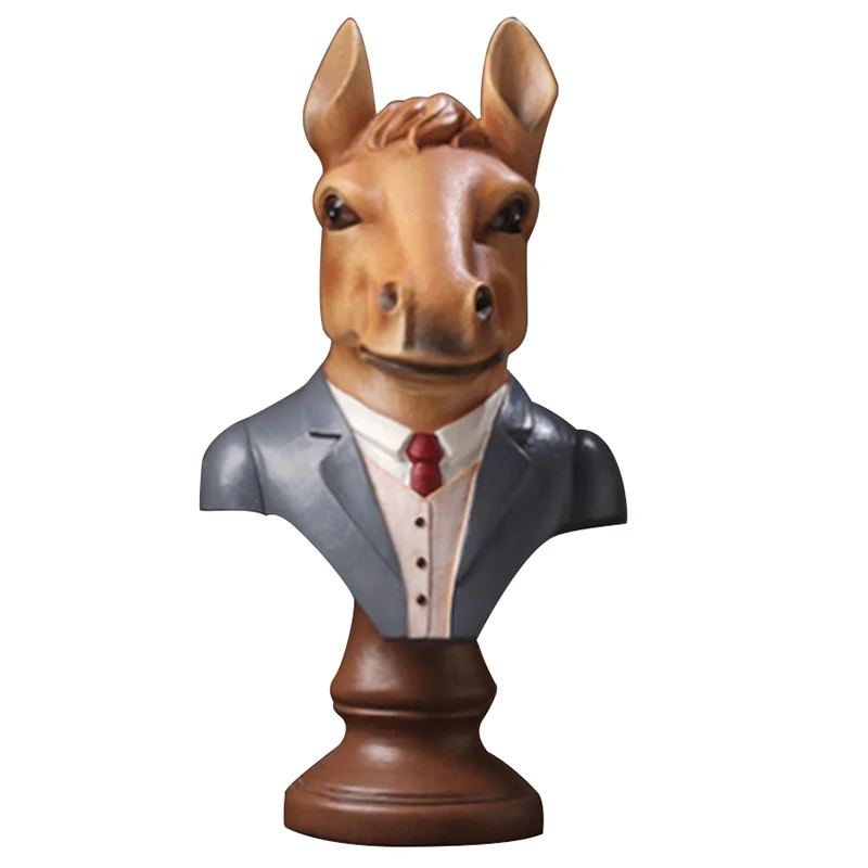 

Animal Resin Statue Ornaments Head Gentleman Statue Innovative Home Desktop Wine Cabinet Porch Decoration