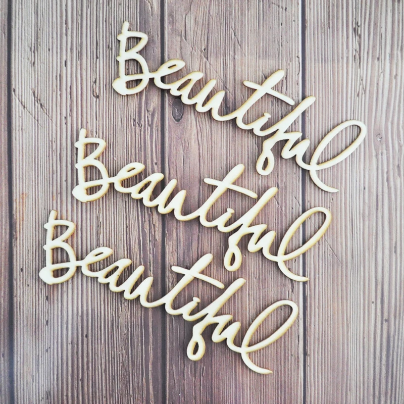 

Happymems Wood Letters 24/100pcs Beauty Life DIY Crafts Natural Wood Craft Vintage Veneer Scrapbooking Simple Home Decorations