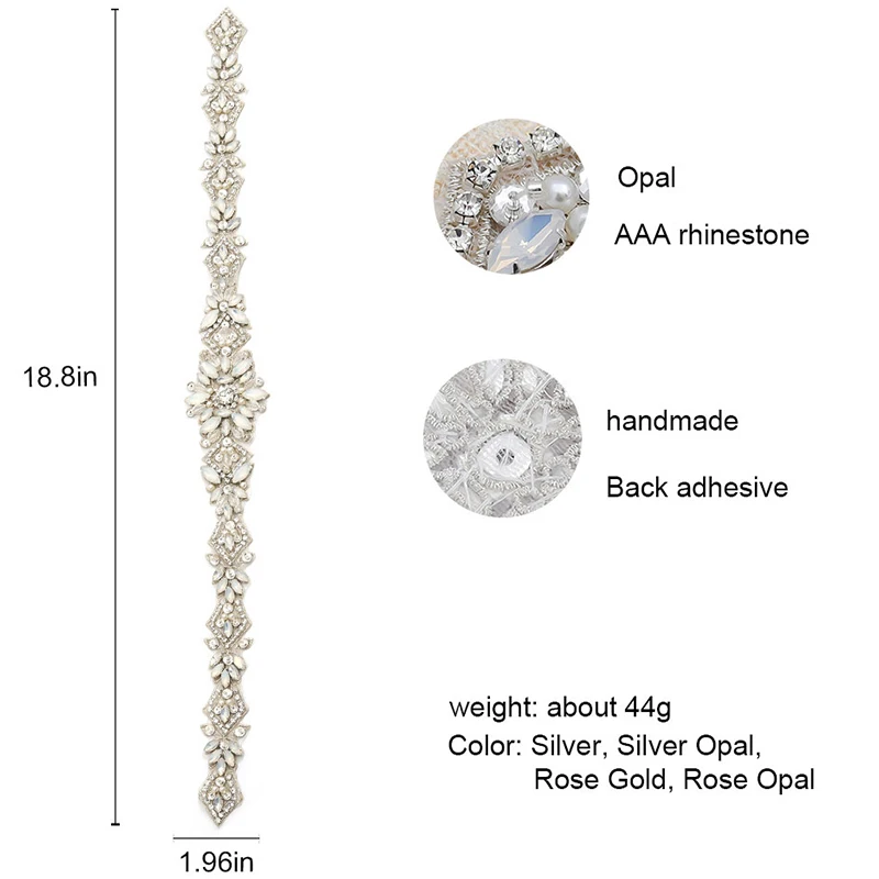 YANSTAR(1 шт.) стразы, аппликации, свадебное платье, пояс, пришитые свадебные пояса, розовое золото, опал, стразы, YS935