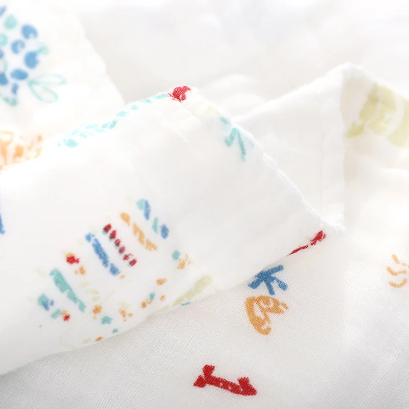 Детское одеяло муслин хлопок 6 слоев Толстый новорожденный пеленание Осень детская пеленка постельное белье дышащий Прием одеяло 110x110 см