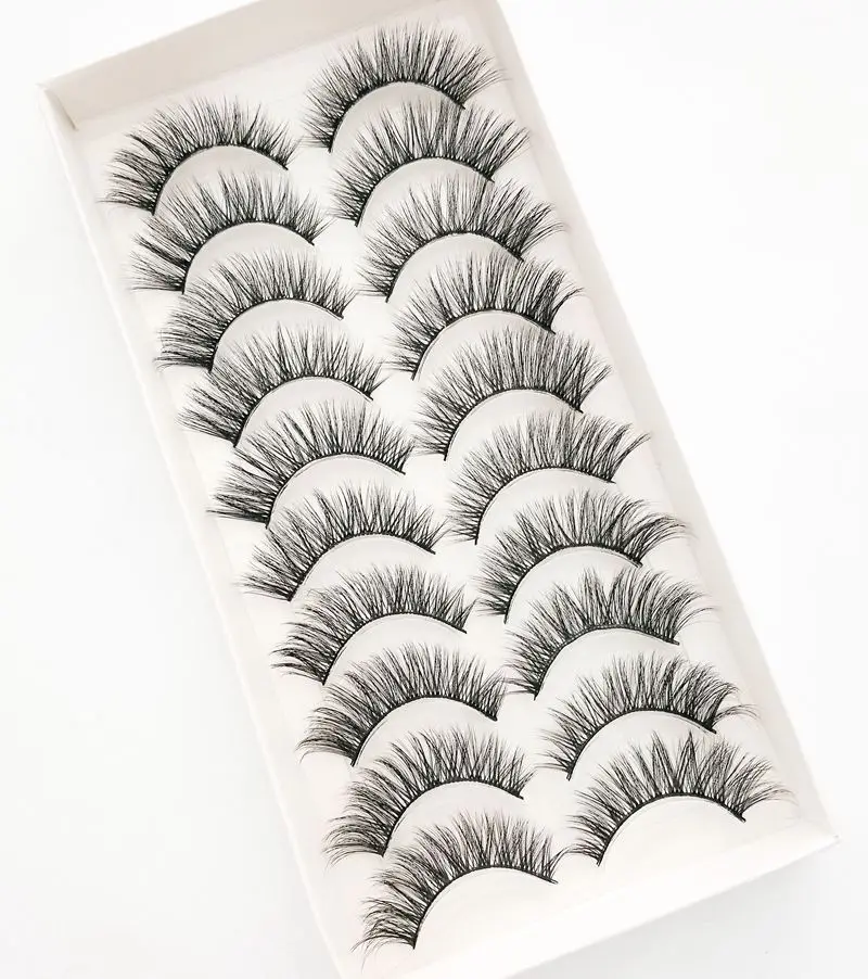 HBZGTLAD 1/5/10pairs Real Mink Eyelashes 3D Natural False Eyelashes 3d Mink Lashes Soft Eyelash Extension Makeup Kit Cilios - Color: 57