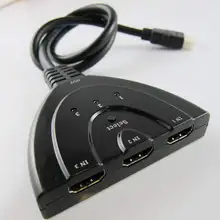 Free Shipping 3 Ways HDMI Splitter Swich HD Video Switcher HUB Work For Full 1080P HDMI 1.4 HDTV Laptop PS Projector