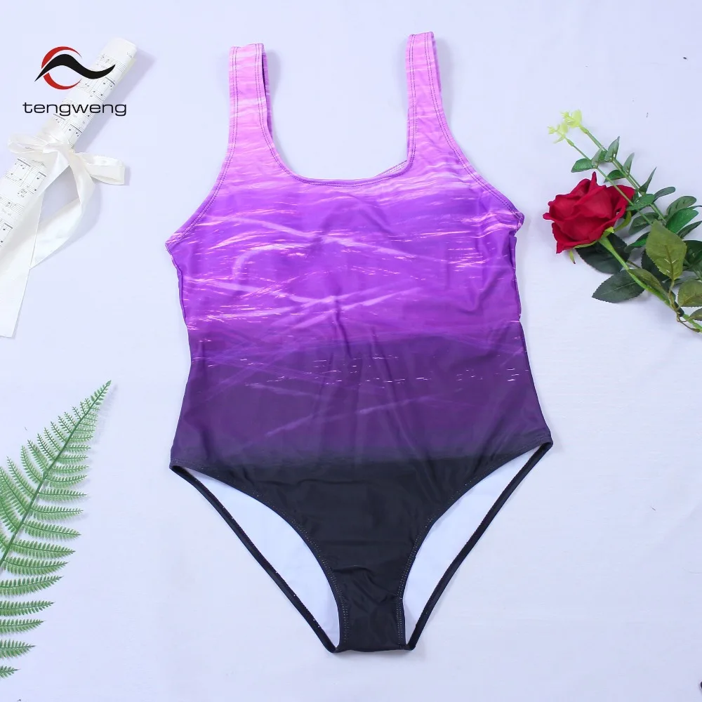 2019 New Blue Plus Size Tankini Women Push up Swimsuit Sports Backless Print One piece Swimwear Swimming suit Bodysuit Monokini