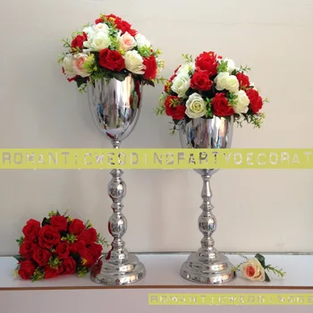 

68cm / 26.7" Silver Wedding Flower vase Bling Table centerpiece Sparkling Road Leads Wedding Decoration 10PCS/LOT -Big STYLE