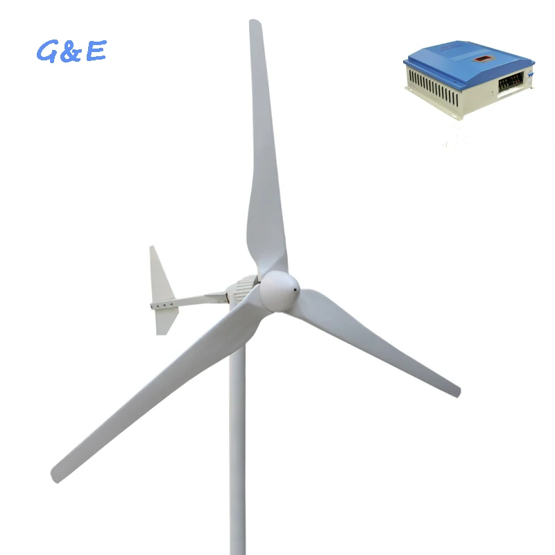 2kw wind turbine wind mill 2kw 48v 96v wind generator with wind solar hybrid  controlle MPPT for option - AliExpress