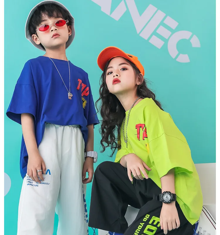 Children's clothing for boys Girls Set summer 2019 hip hop streetwear t shirt pants Childhood clothes summer clothes for kids girl (7)