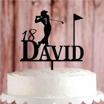 

Sport Theme Cake Topper Personalized Birthday Cake Topper Custom Golf Happy Birthday Party Supplies Cake Accessory