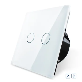 

EU Standard Touch Home Smart Remote Curtains Switch With Luxury Black Crystal Glass Panel for Smart Home