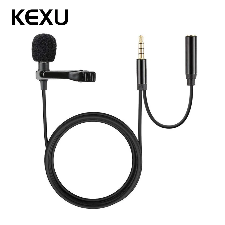 

USB Lavalier Lapel Microphone Clip-on Cardioid Condenser Computer mic Plug and Play USB Microphone with Sound Card for PC Mac
