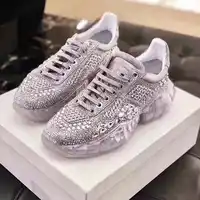 Casual Bling Shoe Women zapato de mujer Crystals White Sneaker Platform chaussures femme Rhinestone Real Leather Fashion Shoes
