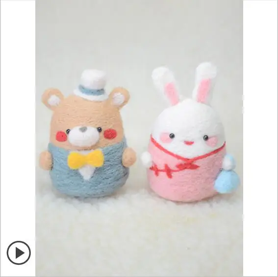 Милые животные набор для вязания двойной шерсти Douchi игла из войлока валяние