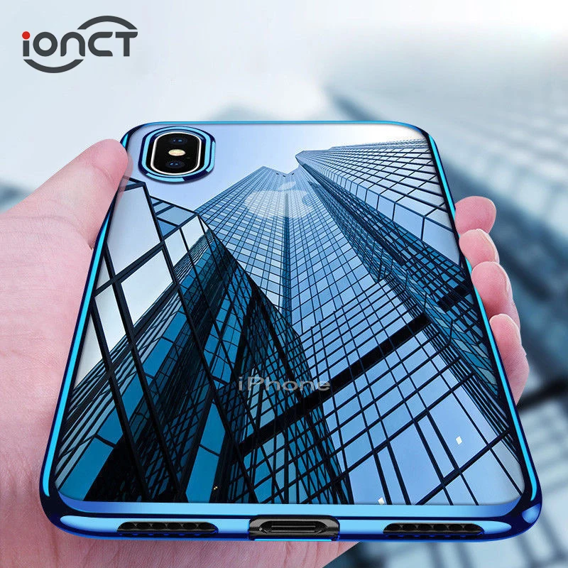 

TPU Plating Soft Silicone Case for iphone 6 8 7 X Xr Xs Max Case Ultra Thin for iphone 6s 8 7 Plus Luxury Transparent Case Cover
