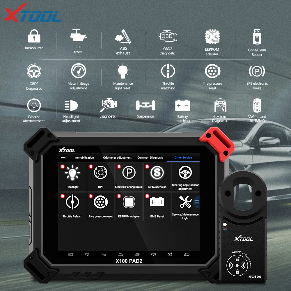 X100 PAD2 OBD2 Diagnostic Tool with 4th and 5th Immo auto Key
