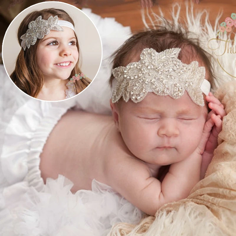 1 шт. милая повязка на голову для маленьких девочек цветы со стразами обруч в