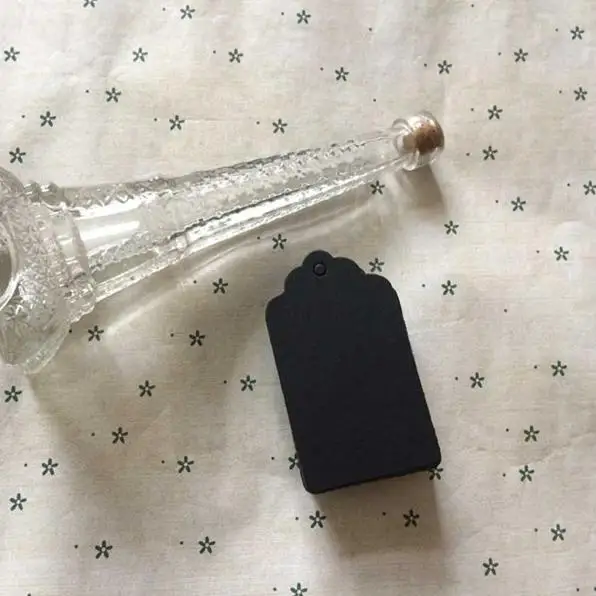 4*8 см стиль черный картон крафт-Бумага бирки Ювелирные изделия ценники подарочные карты бирки с пеньковой веревкой 300 шт./лот