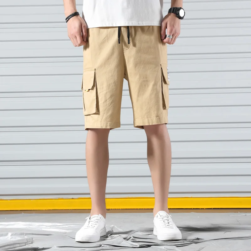 Короткие брюки хлопковые летние мужские повседневные шорты модные удобные хаки брюки до колен Размер M до 5xl
