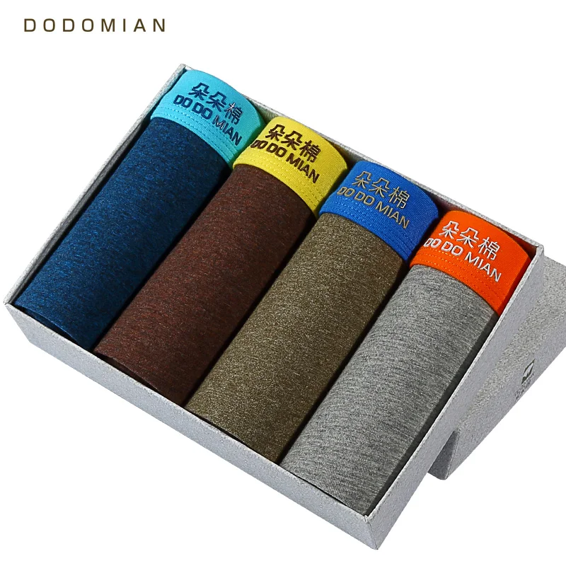 

2019 New Men Boxer Health Cotton Underwear for Male Plus Size Patchwork Boxer Man 4pcs/lot Summer Shorts Underpant L XL XXL XXXL