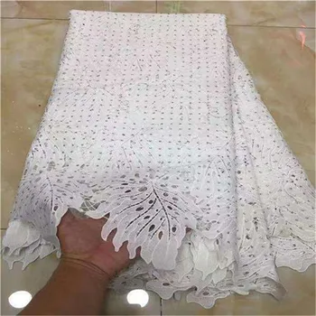 

New Design African Lace Fabric Guipure Lace White French Net Laces Fabric With Stones High Quality African Swiss Voile Lace