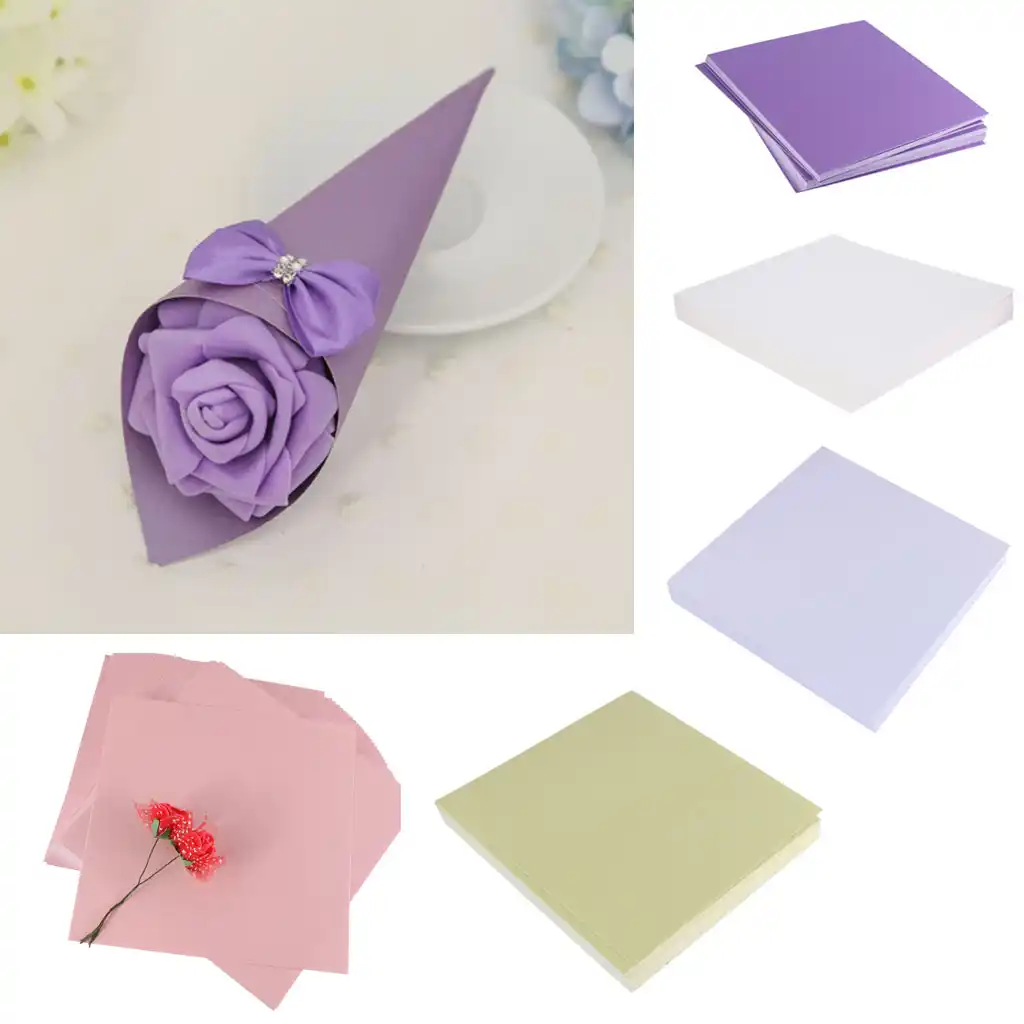 Wedding 50pcs Blank Paper Diy Wedding Party Cone Wrap Boxes Craft