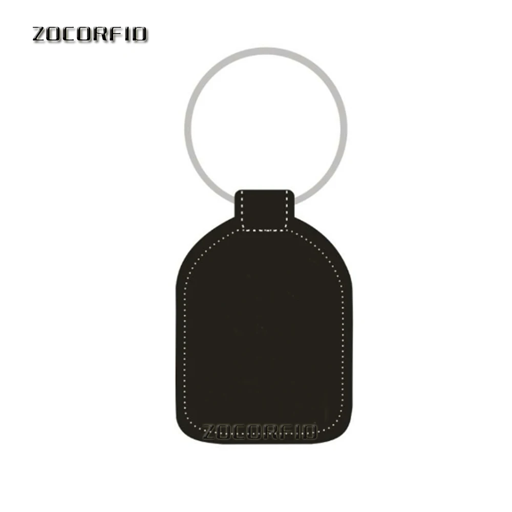 

125KHZ&13.56MHZ double T5557/UID Writable Leather Tag Copy Duplicate Clone Access Control RFID Card Key Tag Ring
