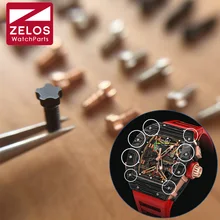 8 шт./компл. черный ПВД/серебристый/розовое золото 5 зубцами RM часы винт для Ричард Mille Часы Ободок RM011 RM052 RM27 RM050 запчасти инструменты