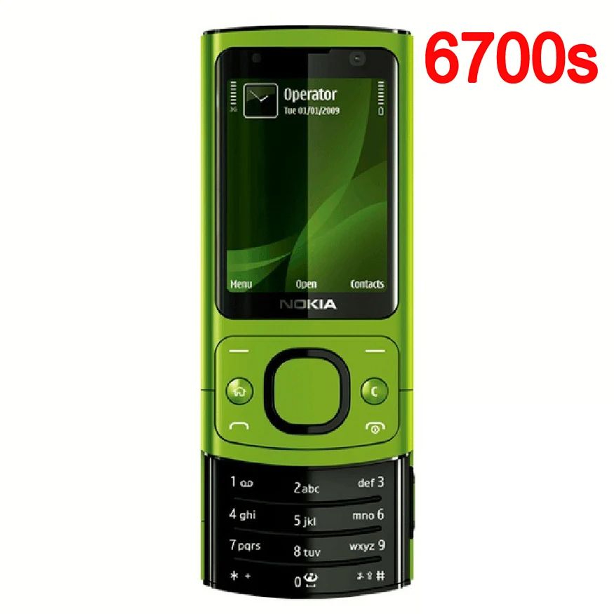 NOKIA 6700 Silder телефон Восстановленный 3g GSM разблокированный 6700s мобильный телефон зеленая английская клавиатура