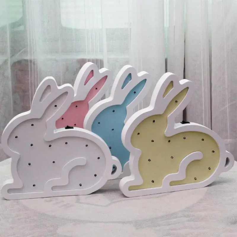 

Luminarias De Interior Wall Lights For Home children's room decoration Rabbit wall lamp wooden Bar Lighting