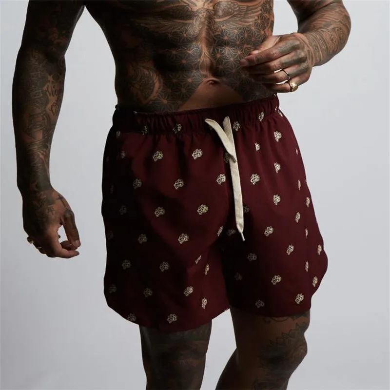 Новые мужские шорты для фитнеса бодибилдинга мужские летние спортивные залы тренировка Мужская дышащая сетка быстросохнущая Спортивная одежда для бега пляжные шорты