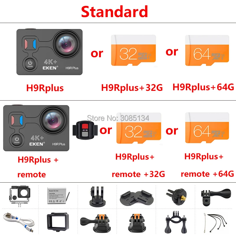 Eken H9R плюс A12 ультра 4 K 30FPS Wi Fi действие Камера 30 M Водонепроницаемый 1080 p go образ H9Rplus