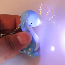 cute cartoon fisher dragon LED sound light key chain flashlight accessories creative gift factory direct selling wholesale