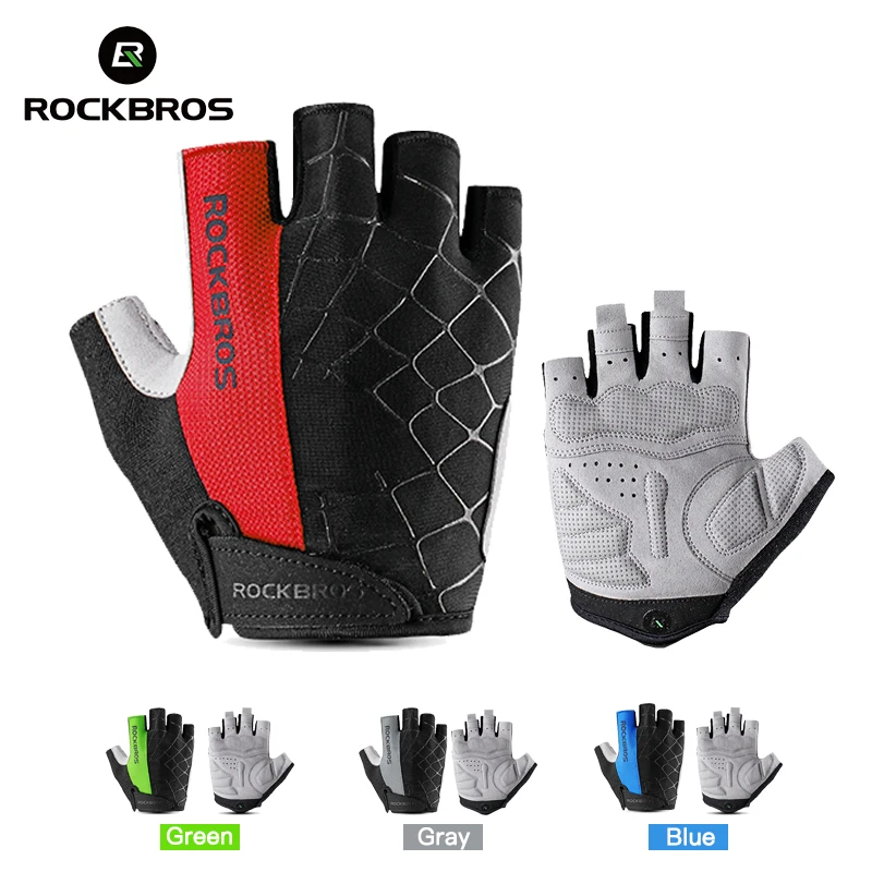 ROCKBROS قفازات ركوب الدراجات نصف إصبع الدراجة قفازات للصدمات المضادة للانزلاق هلام دراجة قفازات قيادة مكافحة زلة ROCKBROS قفازات ركوب الدراجات نصف إصبع الدراجة قفازات للصدمات المضادة للانزلاق هلام دراجة قفازات قيادة مكافحة زلة
