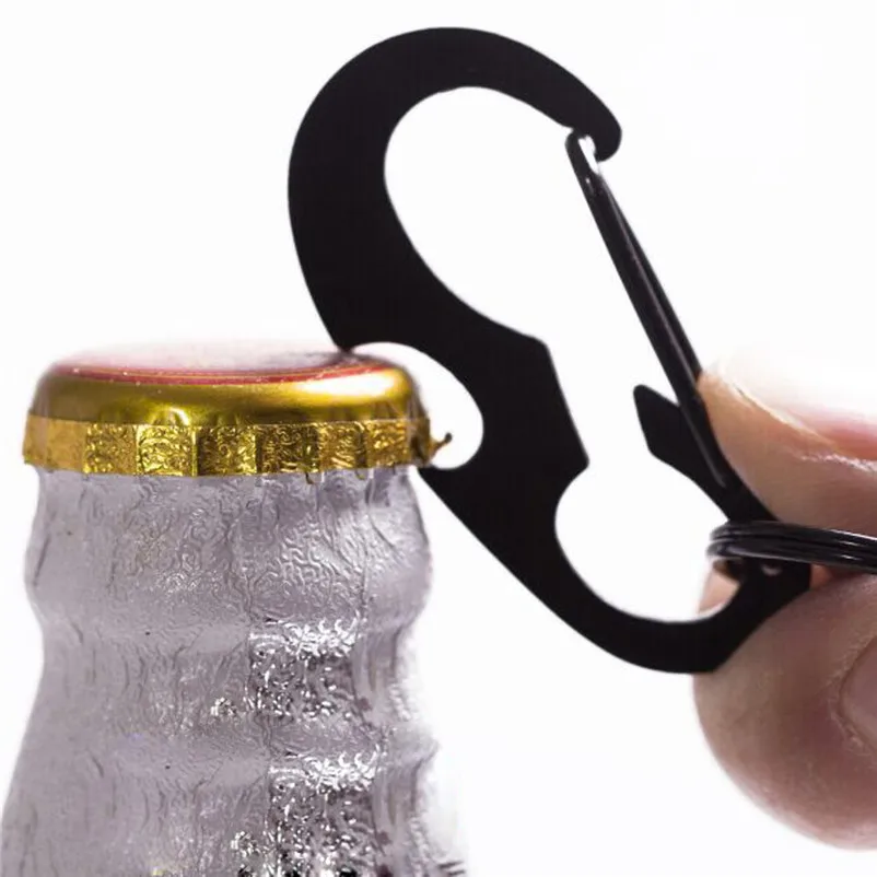 

Stainless bottle opener black EDC Portable Multitool Keychain Keyring Bottle Openers Wrench Screw Outdoor Tools #4A31
