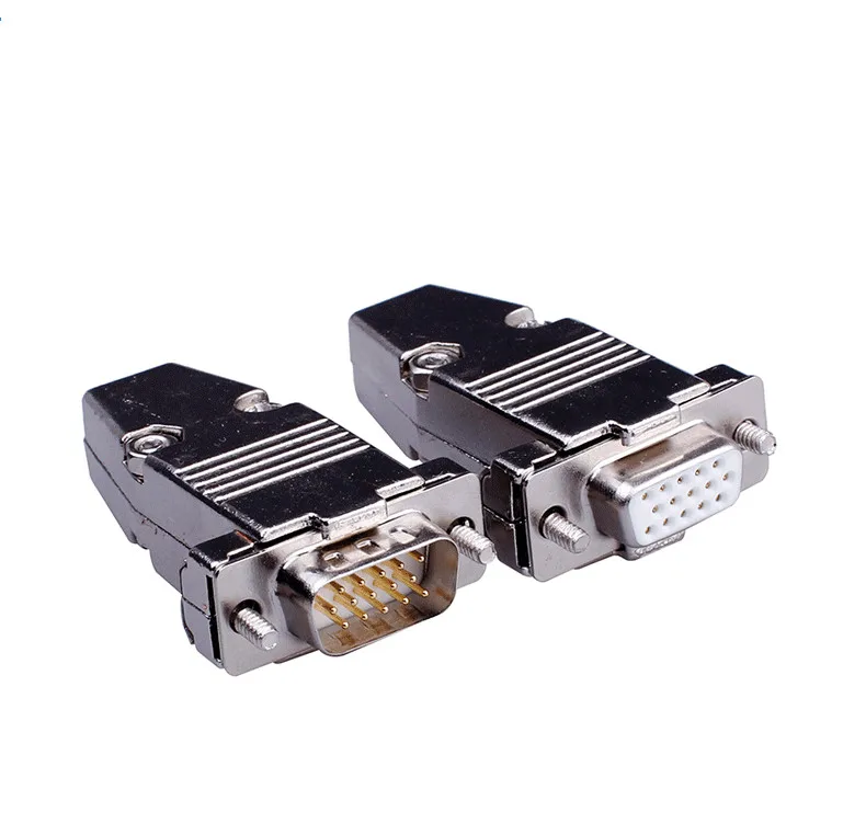 

VGA head metal case 15 pin VGA video head VGA soldering head computer plug e30