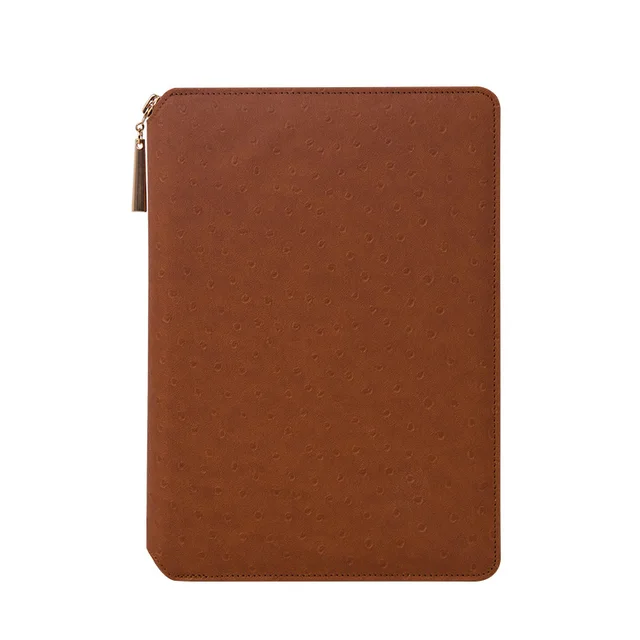 2017 A5 Classic leather zipper binder agenda planner organizer notebook,Macaron large capacity