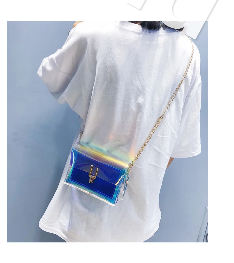 Сумки через плечо для женщин лазерная прозрачная сумка модная Женская Корейская стильная сумка через плечо сумка-мессенджер ПВХ водонепроницаемая пляжная сумка