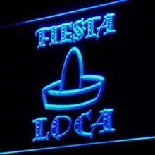 I900 Fiesta Loca мексиканский Бар Пивной Подарок светильник знак Вкл/Выкл Переключатель 20+ цвета 5 размеров