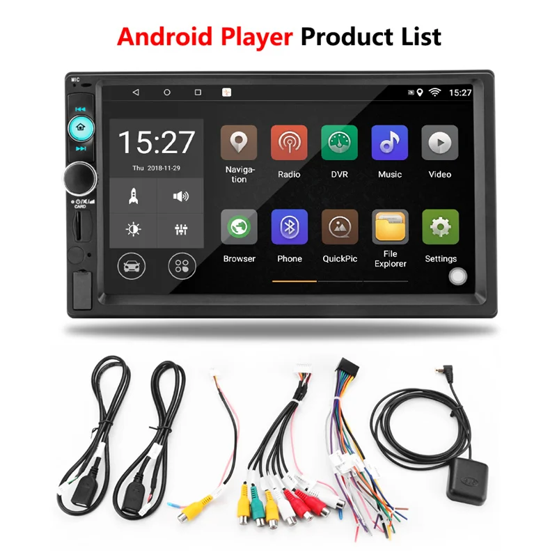 Sale Jansite 7" 2 din Car Radio Android 8.1 Touch Screen Player GPS Navigation Multimedia radio Car Stereo with SD card Backup camera 5