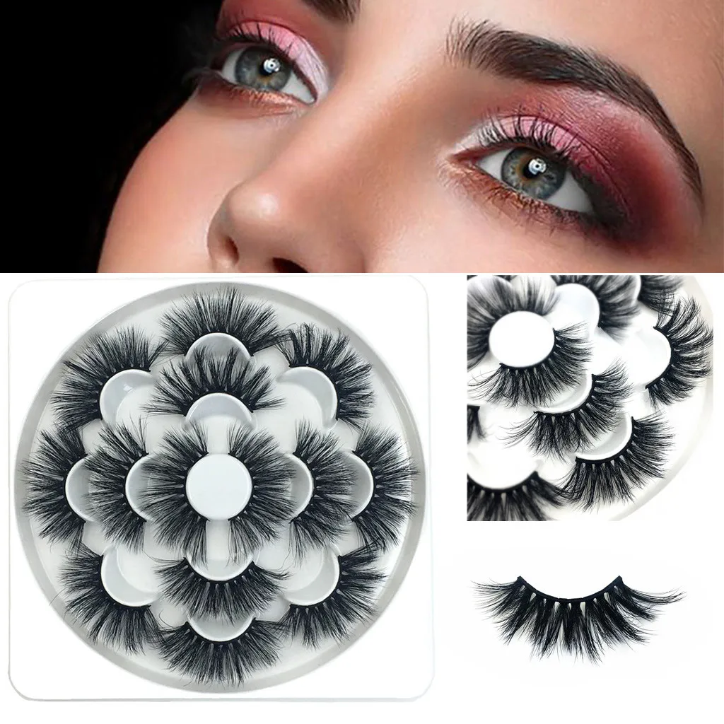 

Kanbuder Fashion Luxury 7Paire 8D False Lashes Fluffy Strip Eyelashes Long Natural Party Makeup Fake Eyes Lashes Tools 19APRI11