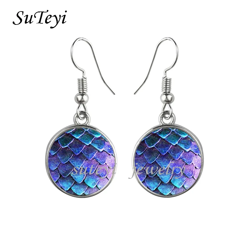 

Game Of Thrones Earrings For Women Purple Dragon Egg Glass Cabochon Drop Earings Fashion Jewelry Accessories 2019