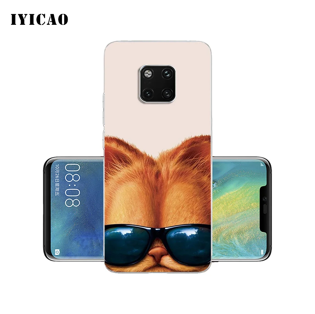IYICAO Garfield Мягкий силиконовый чехол для телефона с кошкой Huawei Mate 10 20 Lite Pro Nova 2 2i 3 3i 4