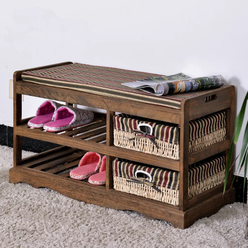 Aliexpress.com : Buy Wooden Shoe Rack With Two Storage Basket Aliexpress.com : Buy Wooden Shoe Rack With Two Storage Basket Paulownia Solid Wood Bench Living Room Furniture Japanese Style Shoe Bench Shelf Rack from ... - Aliexpress.com : Buy Wooden Shoe Rack With Two Storage Basket