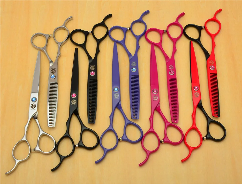 2Pcs Left Hand 6'' Purple Dragon 440C Professional Hair Scissors