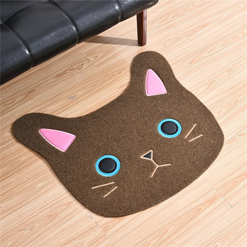 

Hot Sale Cat Face Shape Doormat Fashion Floor Mat for Hallway Bathroom Kitchen Floor Mat Doormat Mini Area Rug Carpet for Toilet
