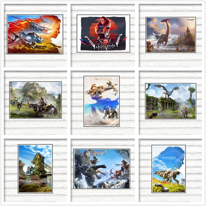Horizon Zero постер с тематикой рассвета для HD плаката белая картонная отделка дома