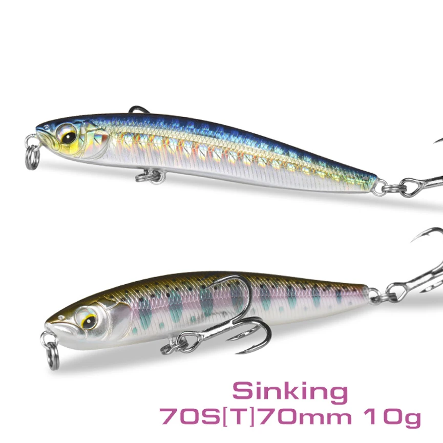 

FS70S Sinking Stickbait 70mm 10g Excellent Wobbler Sink Minnow Fsihing Pencil Lures jerkbait Artificial Bait For Pike Fishing