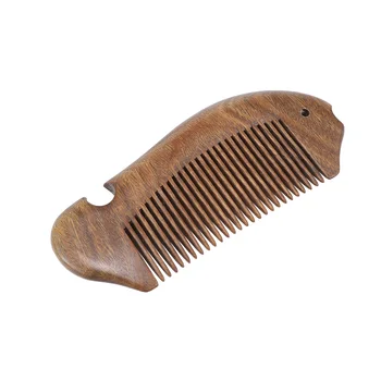 

1 Pc Natural Wooden Comb Handmade Pocket Fish Fine Tooth Comb Professional Anti-static