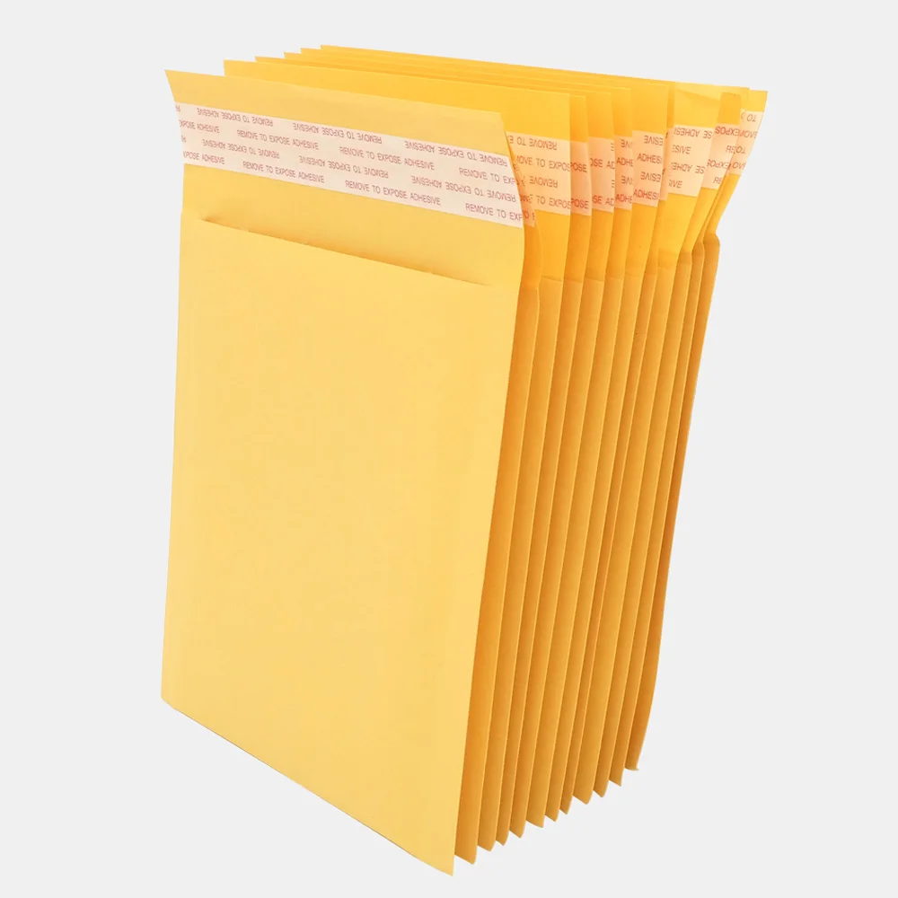 Желтая пузырчатая сумка, 30 шт, крафт-бумага, Курьерская сумка, пузырчатая пленка, сумка для хранения, почтовая упаковка, мягкий конверт, почтовый пакет